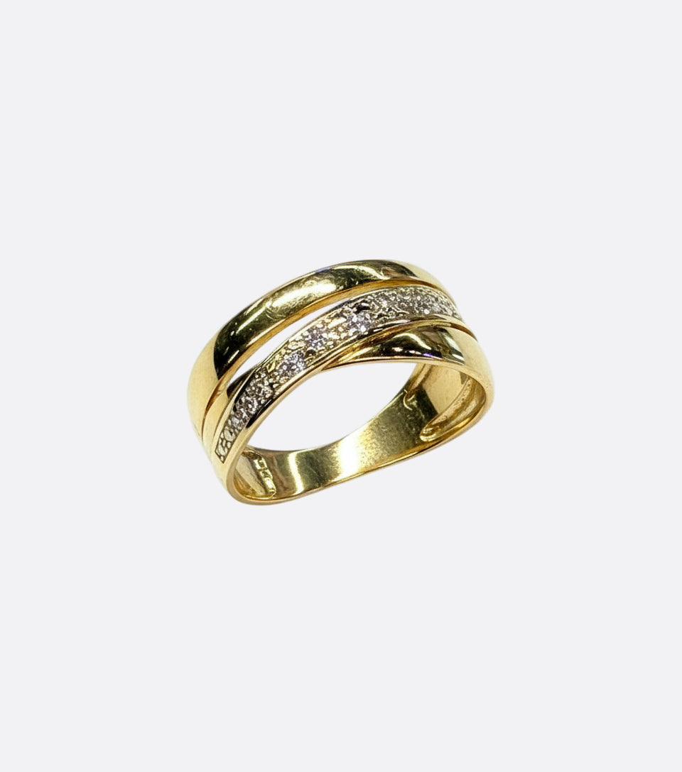 Bague en or jaune 18K - Taille 55