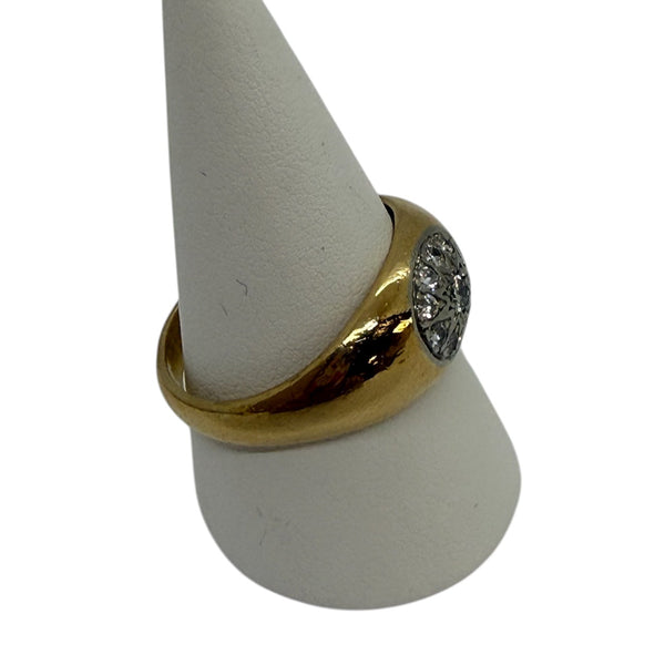 Bague Or Jaune 18K avec Diamants Taille-66