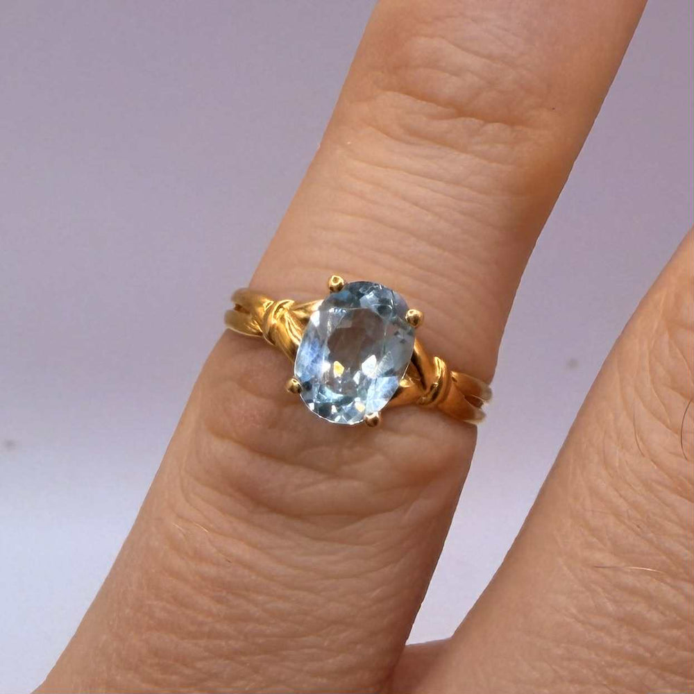 Bague Solitaire en Or Jaune 18 K - Taille 51