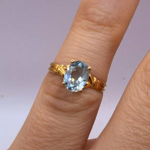 Bague Solitaire en Or Jaune 18 K - 1.66 G