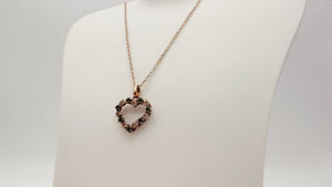 Collier en Or Blanc Matinée avec Pendentif Cœur et Oxydes de Zirconium  18k - 3.81 Grs