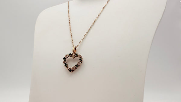 Collier en Or Blanc Matinée avec Pendentif Cœur et Oxydes de Zirconium  18k - 3.81 Grs