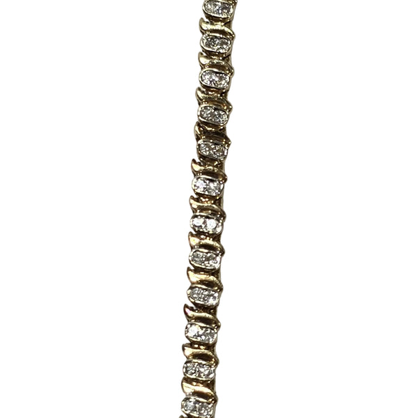 Bracelet Maillon en Or Jaune serti de Diamants