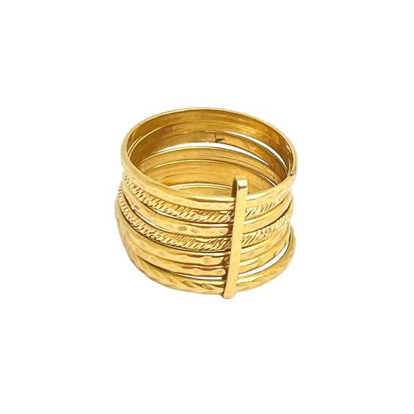 Bague Semainier en Or Jaune 18k - 4.34 G - Taille : 57