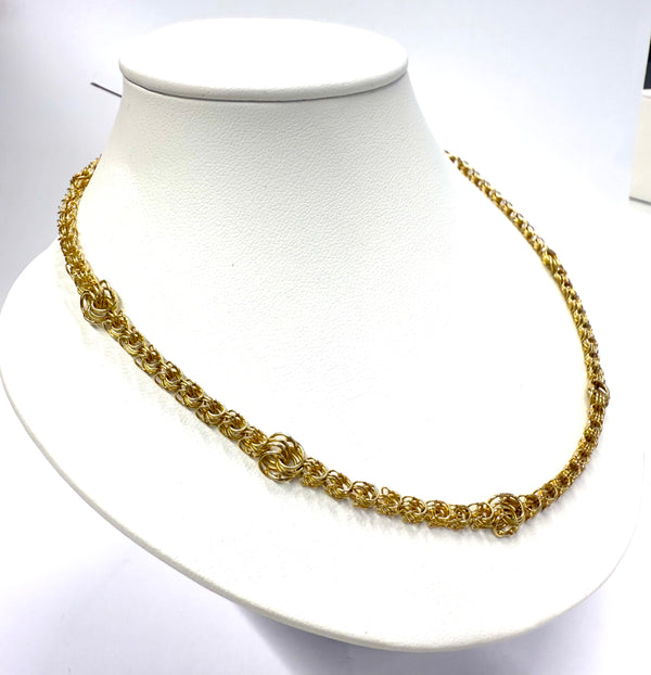 Collier Chaine Or Jaune Fantaisie 14K 55cm