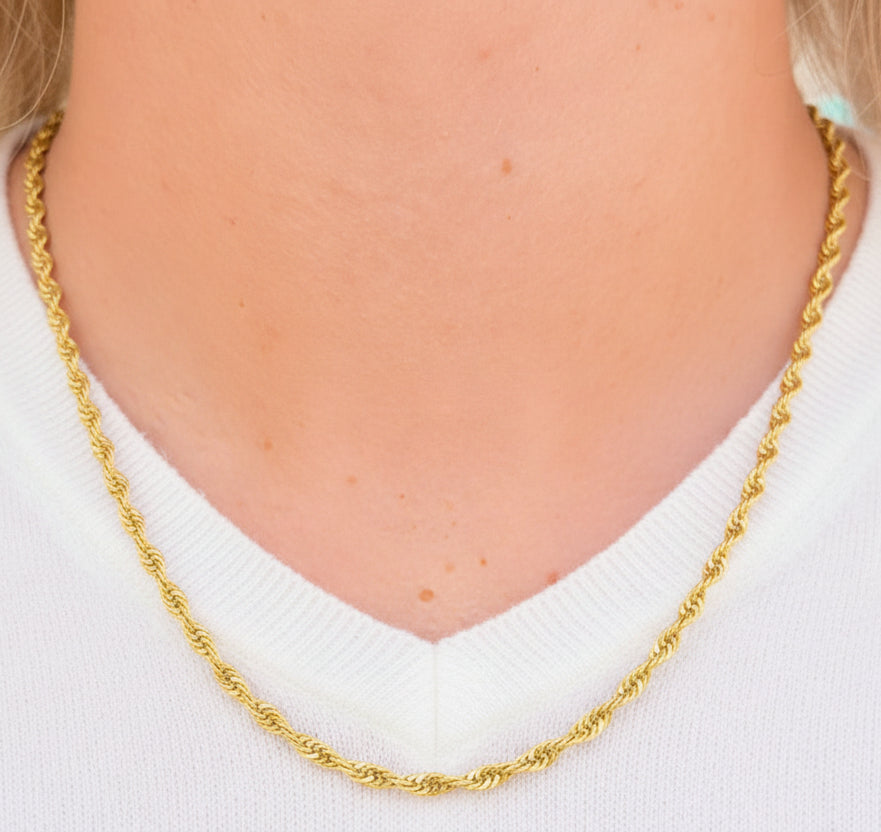 Chaîne Torsadée Or Jaune 24K