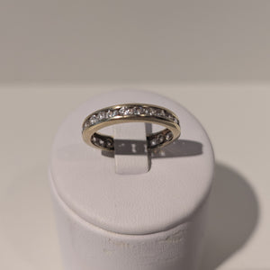 Bague tour complet en or jaune avec oxydes de zirconium  14K - T 58