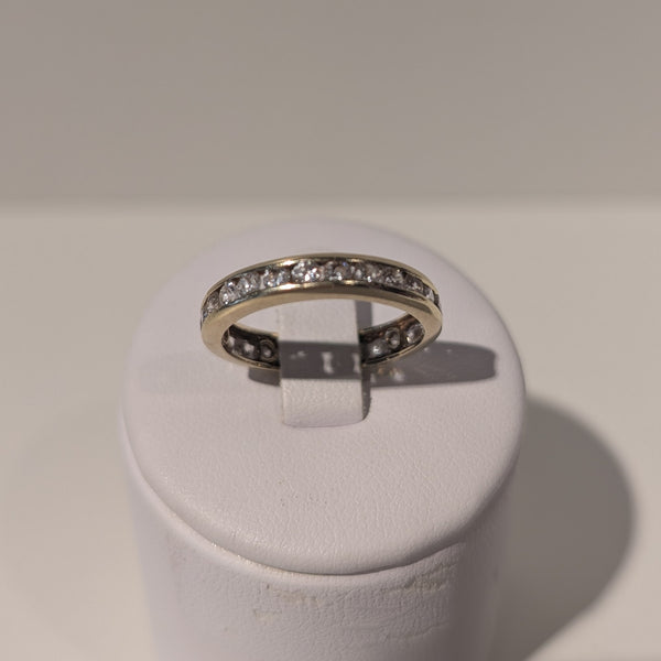 Bague tour complet en or jaune avec oxydes de zirconium  14K - T 58