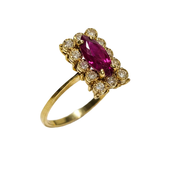 Superbe Bague Or Jaune 750/1000 Diamants