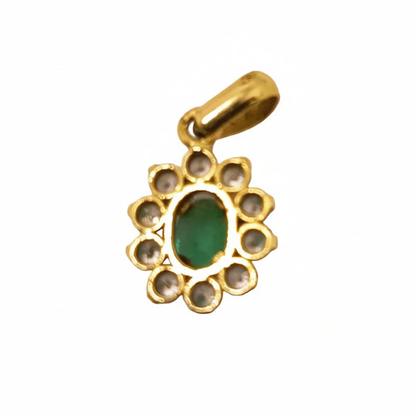 Pendentif Or Jaune Fleur avec Oxyde de Zirconium 18K - 2.10Grs