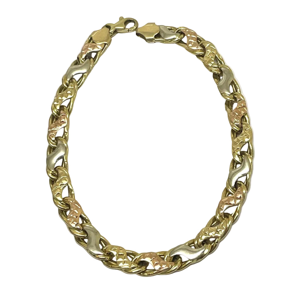 Bracelet Maillon Or 3 Ors 18K - 20cm -  6.29gr
