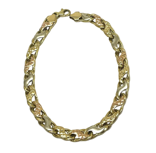 Bracelet Maillon Or 3 Ors 18K - 20cm -  6.29gr
