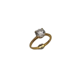 Bague Demi Tour en Or Jaune 18K - Diamants - Taille 48 - 2.30G