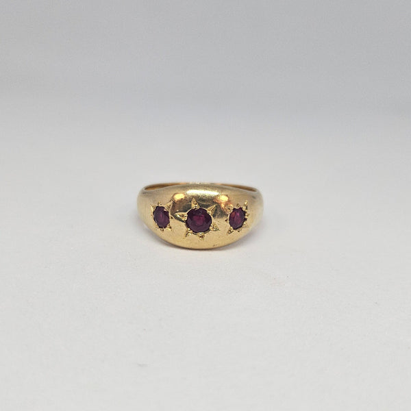 Bague en or jaune 18k avec rubis (9.52g, taille 62)