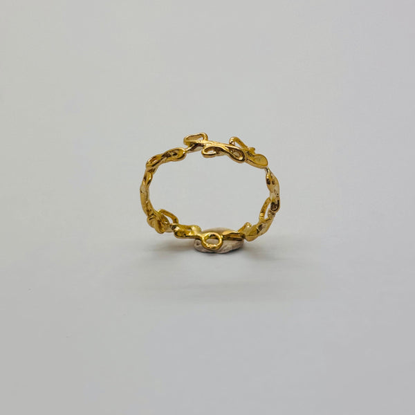 Bague Maille Fantaisie en Or Jaune 18K 2.17 Grs - Taille 56