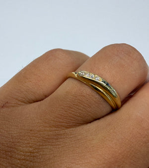 Bagues en Or Jaune 18k avec Diamants 2.42 Grs - Taille 56
