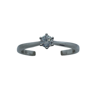 Bague Solitaire Or Blanc 18K Taille-50