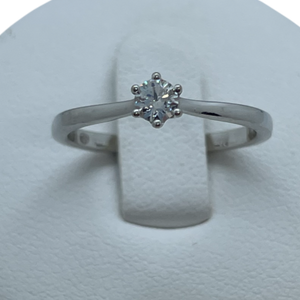 Bague Solitaire Or Blanc 18K Taille-50