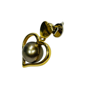 Pendentif Cœur Perle de Tahiti en Or Jaune 18K - 2.48Grs