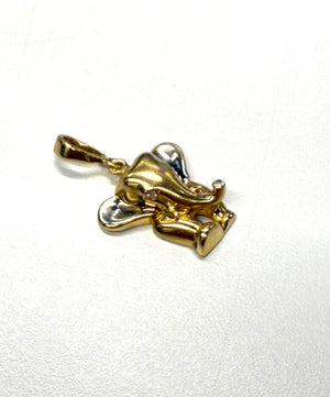 Pendentif éléphant en or 18k avec zirconium