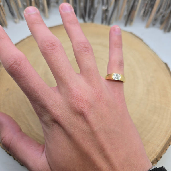 Bague en Or 18K avec 5 diamants - T 49