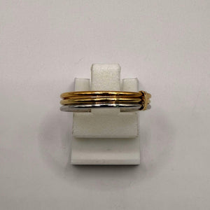 Bague Alliance Or Jaune et Blanc 18K T.53