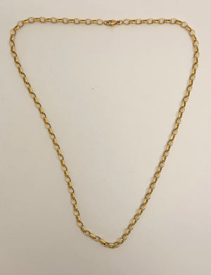 Collier or jaune ras du cou en maille jaseron