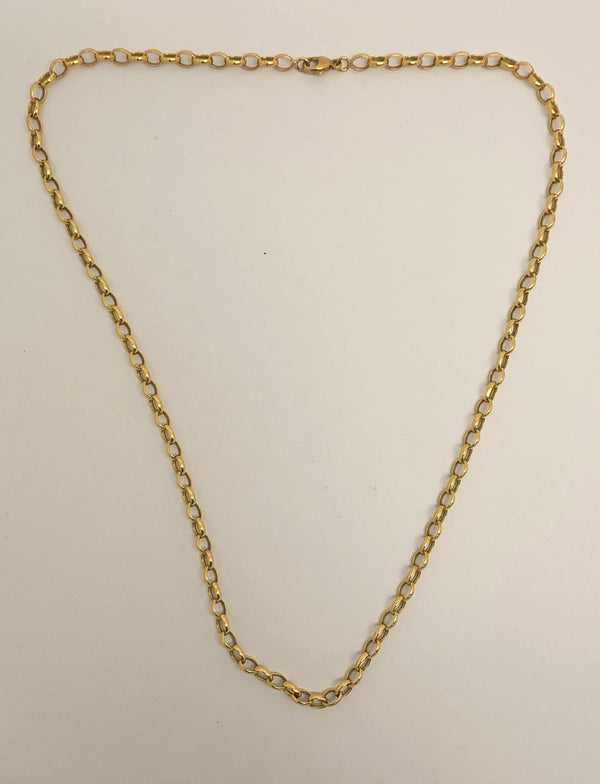 Collier or jaune ras du cou en maille jaseron