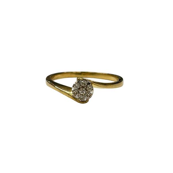Bague empierrée en Or Jaune et Or Gris 18K