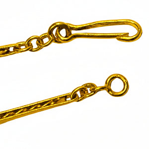 Collier Or Maille Barrette Gravée