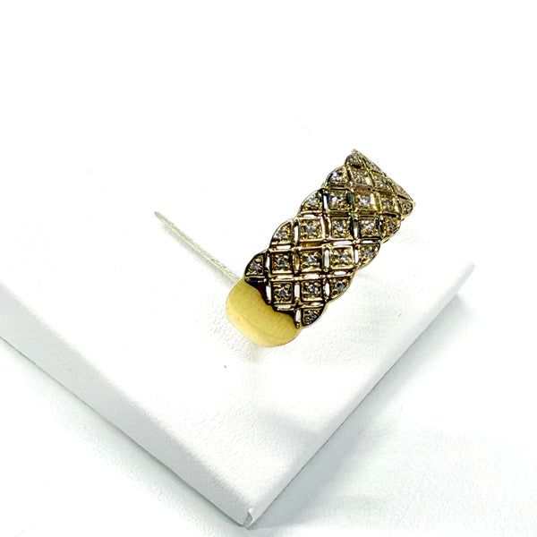 Bague en Or Jaune 18k avec Diamants - T 59
