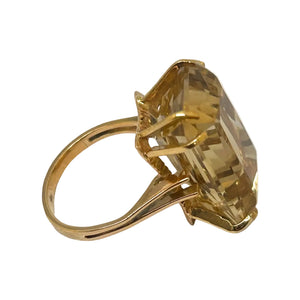 Bague Ancienne Or Jaune 18K avec Citrine 52