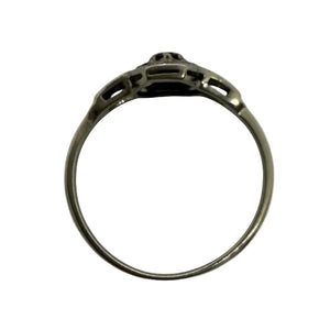 Bague fantaisie en Or Blanc et topaze 18K - T53 - 2.00Grs