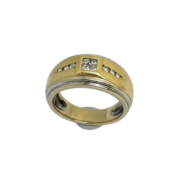 Chevalière Or avec 7 diamants 18k - 10.20Grs - T59
