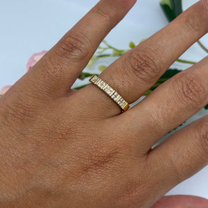 Bagues Demi Tour Or Jaune 18K et Diamants - Taille 52 - 4G