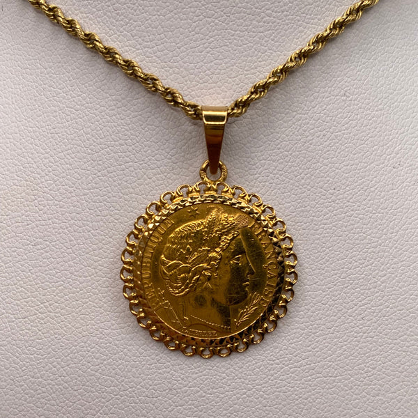 Pendentif Porte Pièce en Or Jaune 22K - 4.45g