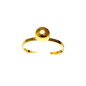 Solitaire en Or Jaune 18K avec Perle en Or - T53