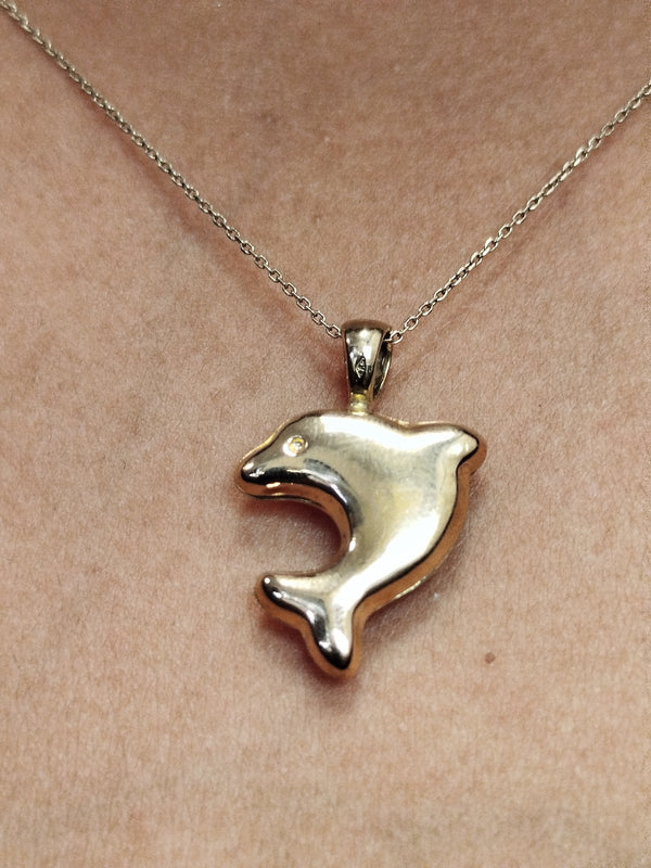 Pendentif Dauphin en Or Jaune 18 Carats