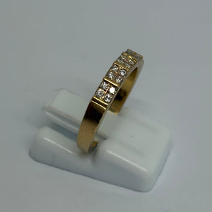 Bagues Demi Tour Or Jaune 18K et Diamants - Taille 52 - 4G