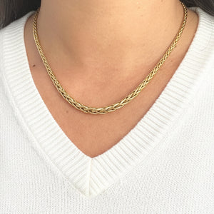 Collier maille palmier en or jaune 18 carats
