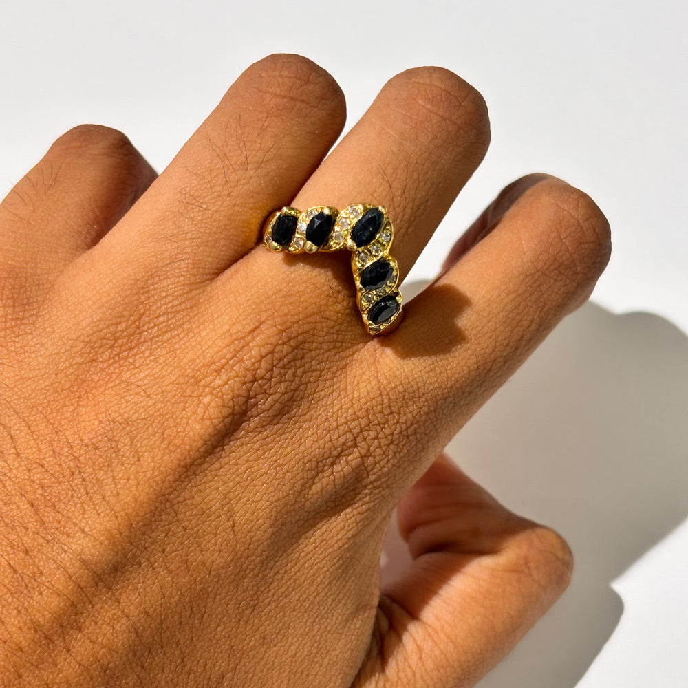 Bague en Or Jaune 18k avec Oxyde de Zirconium - Taille 53