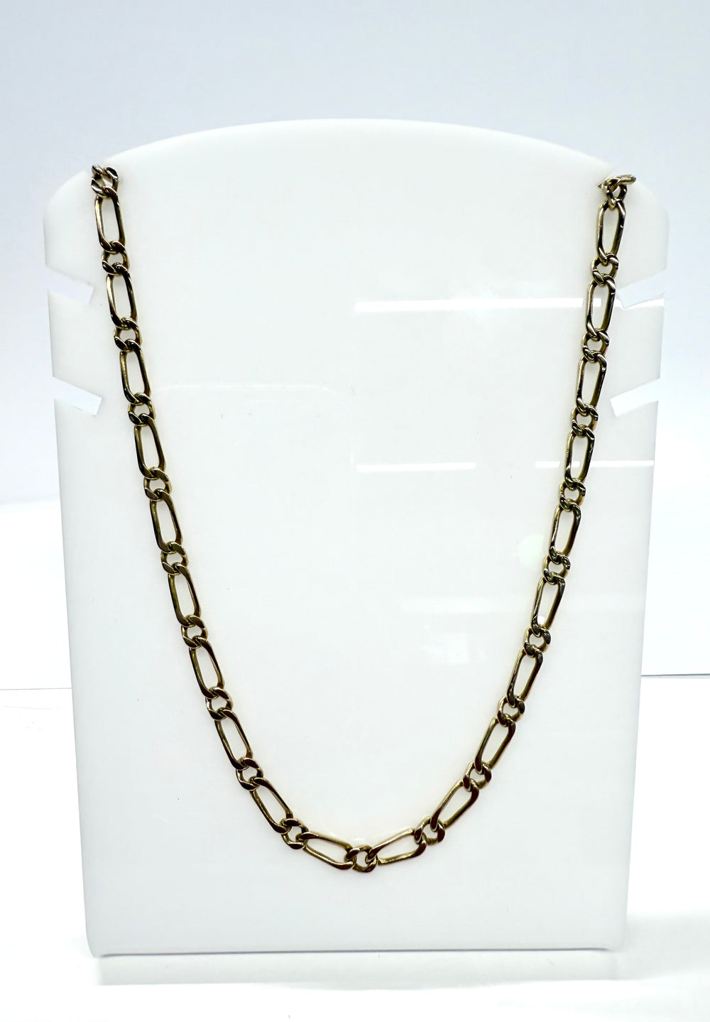 Collier Chaîne Or Jaune 18k Figaro Tête d'Aigle 52cm