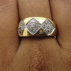 Bague en Or Jaune et Or Blanc avec Diamants 18K