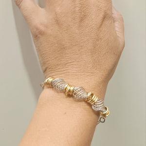 Bracelet Maillon en Or Jaune et Or Gris 18 Carats