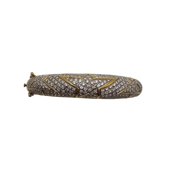 Bracelet Jonc Or Jaune 18 K et Oxyde de Zircon - 29.03 Grs