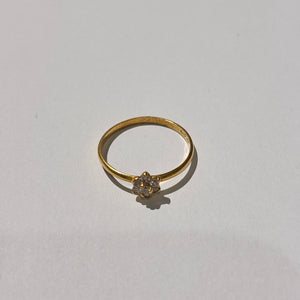 Bague en or jaune avec oxyde de zirconium 18K - T 56