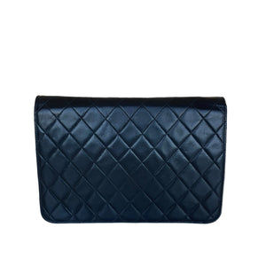 Sac à main Chanel Single Flap en cuir noir