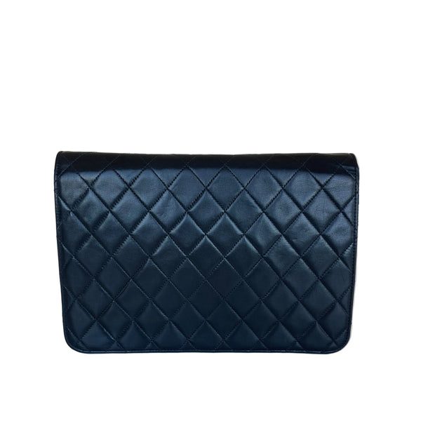 Sac à main Chanel Single Flap en cuir noir