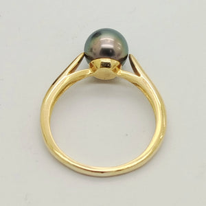 Solitaire en Or 18 carats avec perle de culture