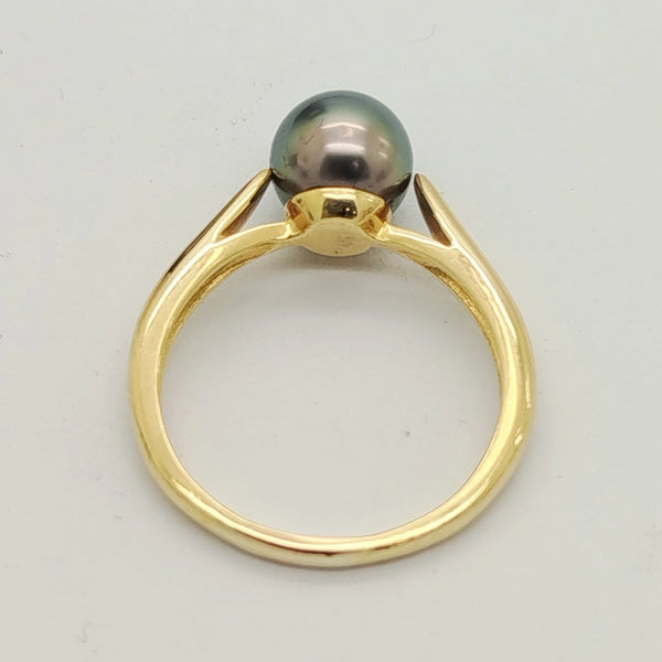Solitaire en Or 18 carats avec perle de culture